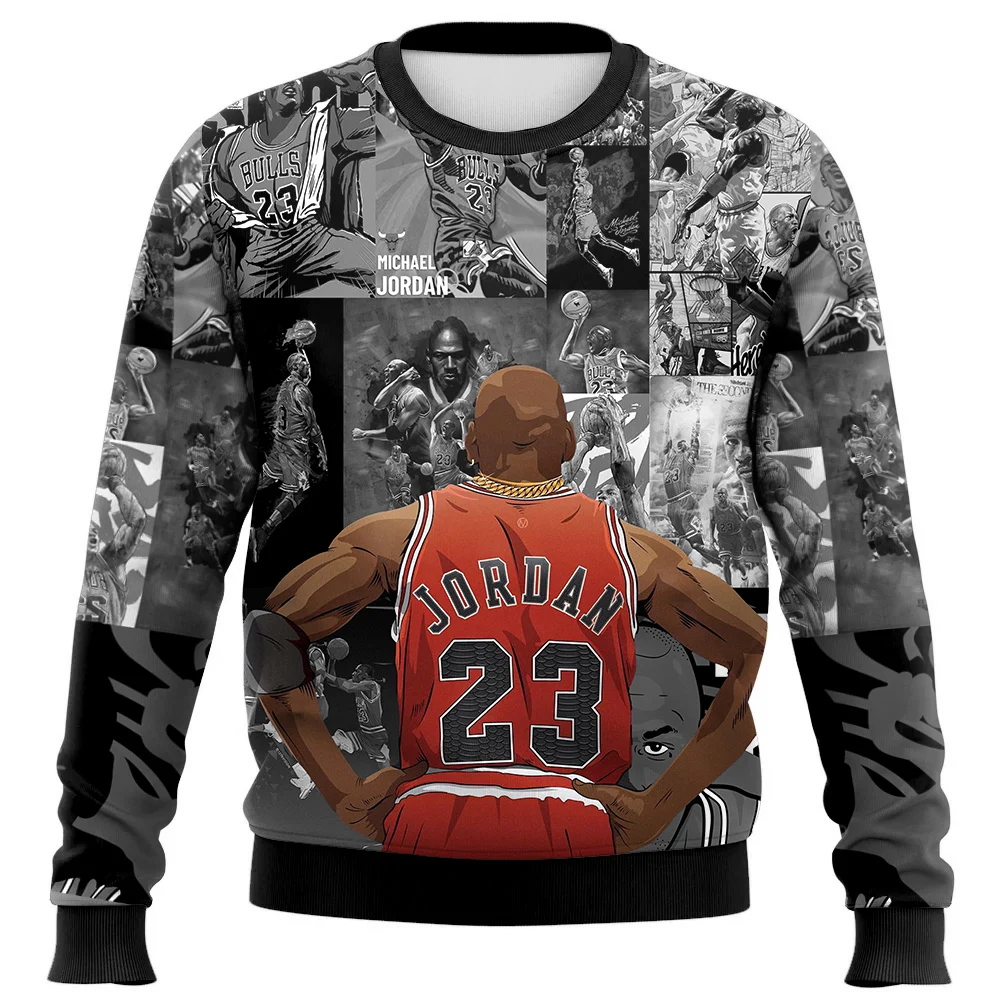 2025 New Christmas Sweater Hot Selling Oversized Hoodie Men's 3D Printed Christmas Basketball Enthusiast Sports Women's  Tops