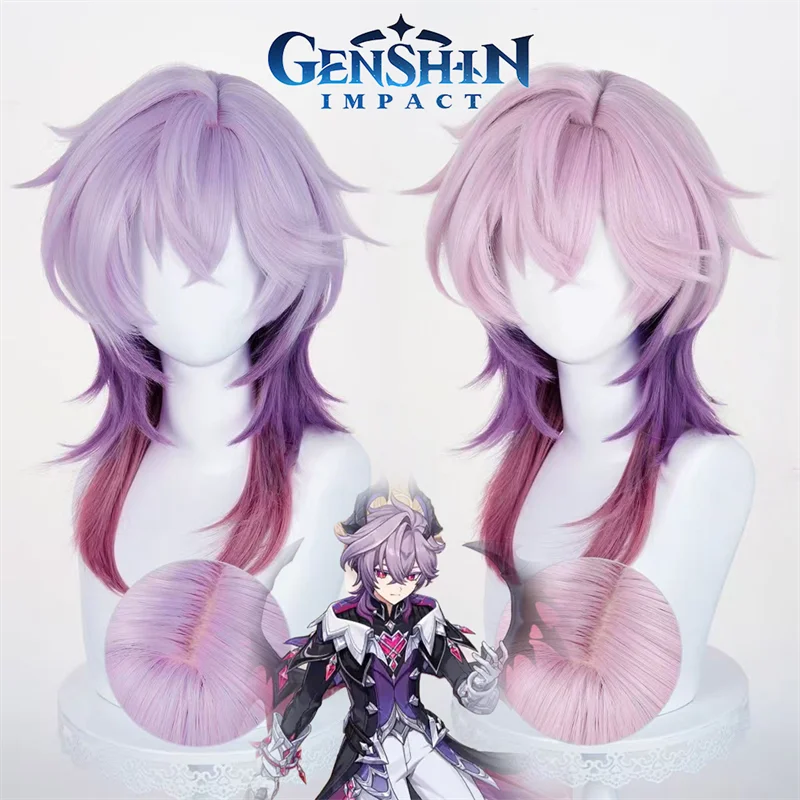 

Игра Genshin Impact Durin, парик для косплея для взрослых, фиолетовый, розовый, градиент, волосы, термостойкие синтетические парики, реквизит для вечеринки на Хэллоуин