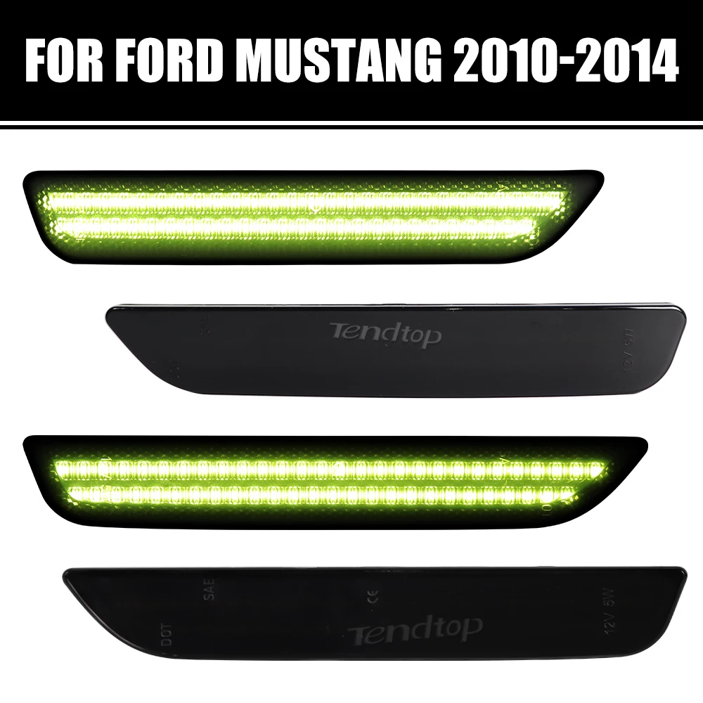 4Pcs LED Car Side Marker Light Front Rear Bumper For Ford Mustang 2010-2014 LED Fender Side Signal Lamp