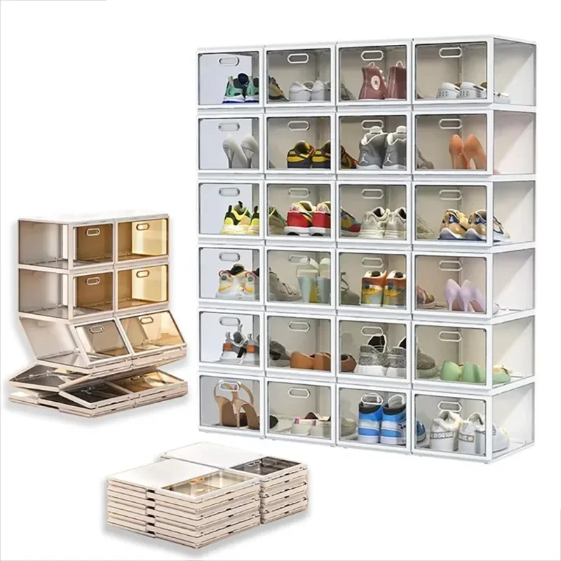 

Wholesale Price Transparent Plastic Folding Shoe Rack Storage Transparent Foldable Acrylic Men's Shoe Box