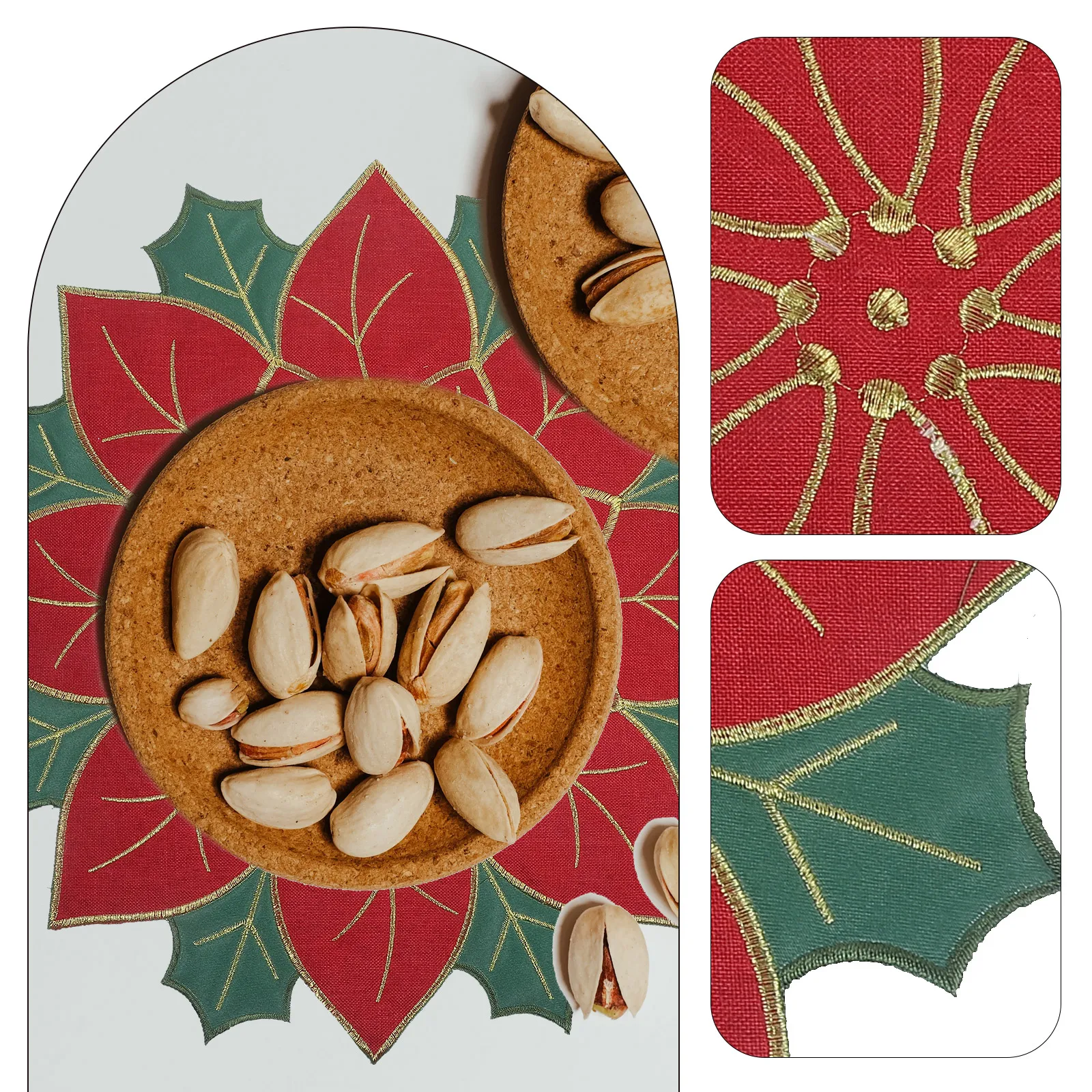 1pc Christmas Themed Xmas Dining Decor Home Restaurant Use Festive Style Unique Table Mat Dish Creative Dining Table Pad Mat
