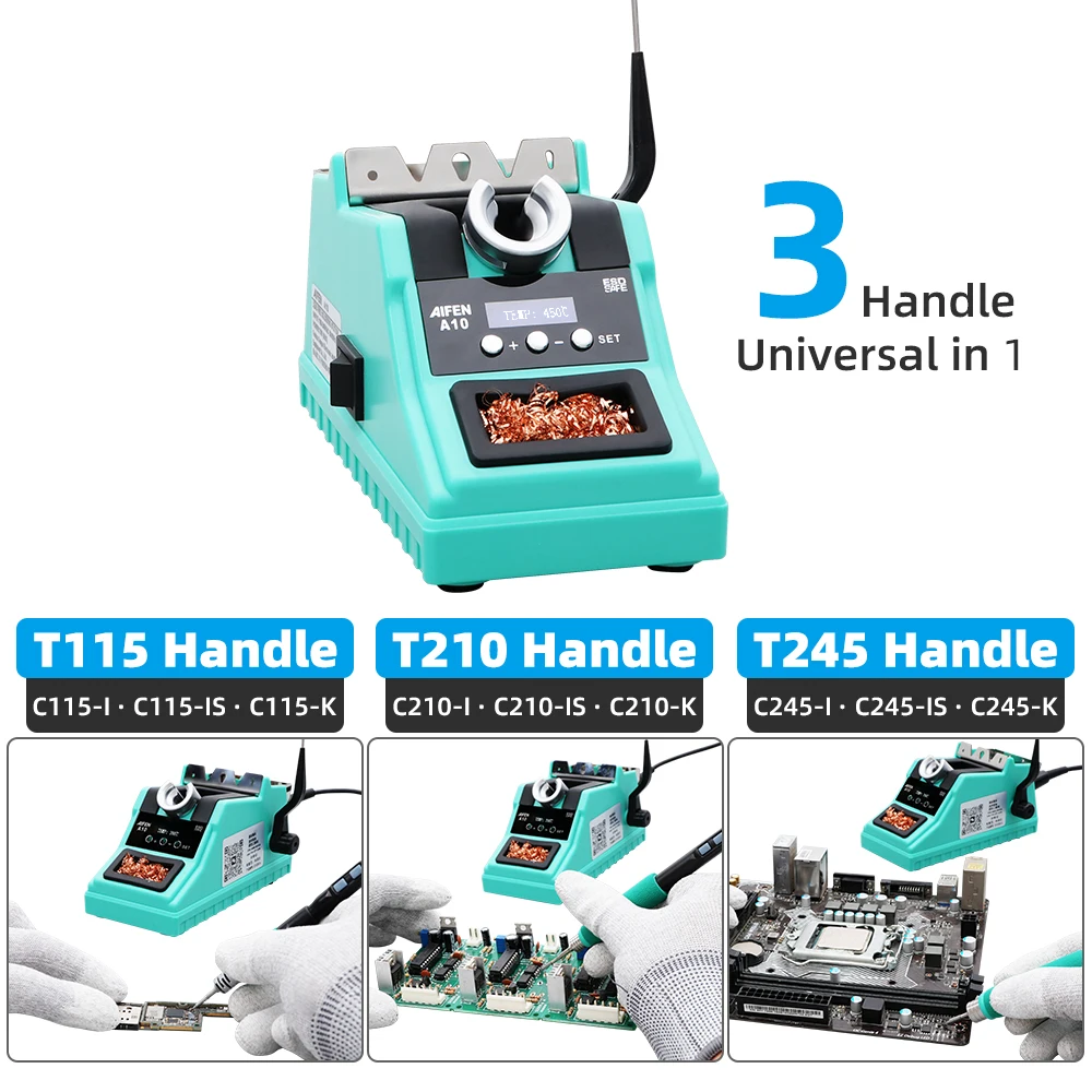 AIFEN-A10 Soldering Station Compatible With T115/T210/T245 Handle 75W Mini Soldering Rework Station For BGA PCB Repair Tools