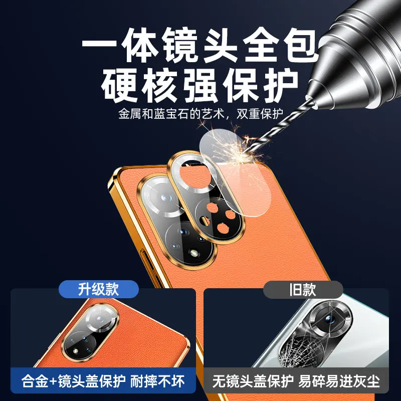 360 Full Protection Metal Bumper Clear Front Glass Case For Honor 50 5G NTH NX9 with Back PU Leather Skin Cover Phone Protector