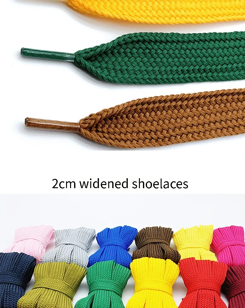 2 cm breite, flache Schnürsenkel für Freizeitschuhe, klassische Schnürsenkel, Sneakerschnürsenkel für Damen und Herren, 100/120/140/160 cm, Schuhzubehör. – Detail 5