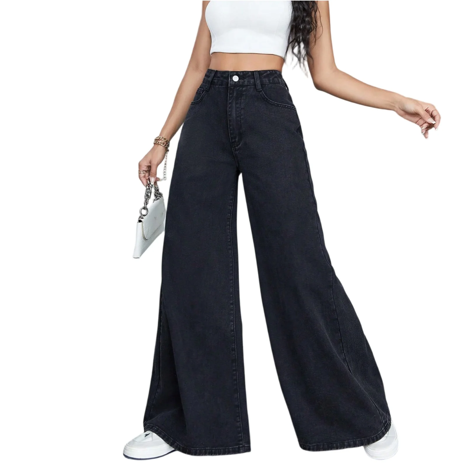

Spring Woman High Waist Vintage Trend Pants Flare Jeans High Waist Denim Jeans Casual Office Lady Slim Lifting Butt Denim