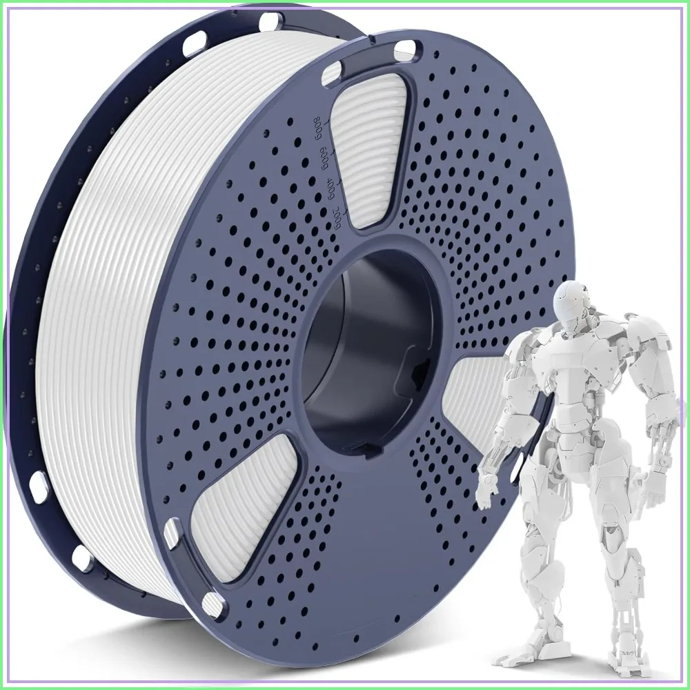

PLA 3D Printer Filament 1.75mm, Dimensional Accuracy +/- 0.02 mm, Neatly Wound, 1kg Spool, White, Fit Most FDM 3D Printers