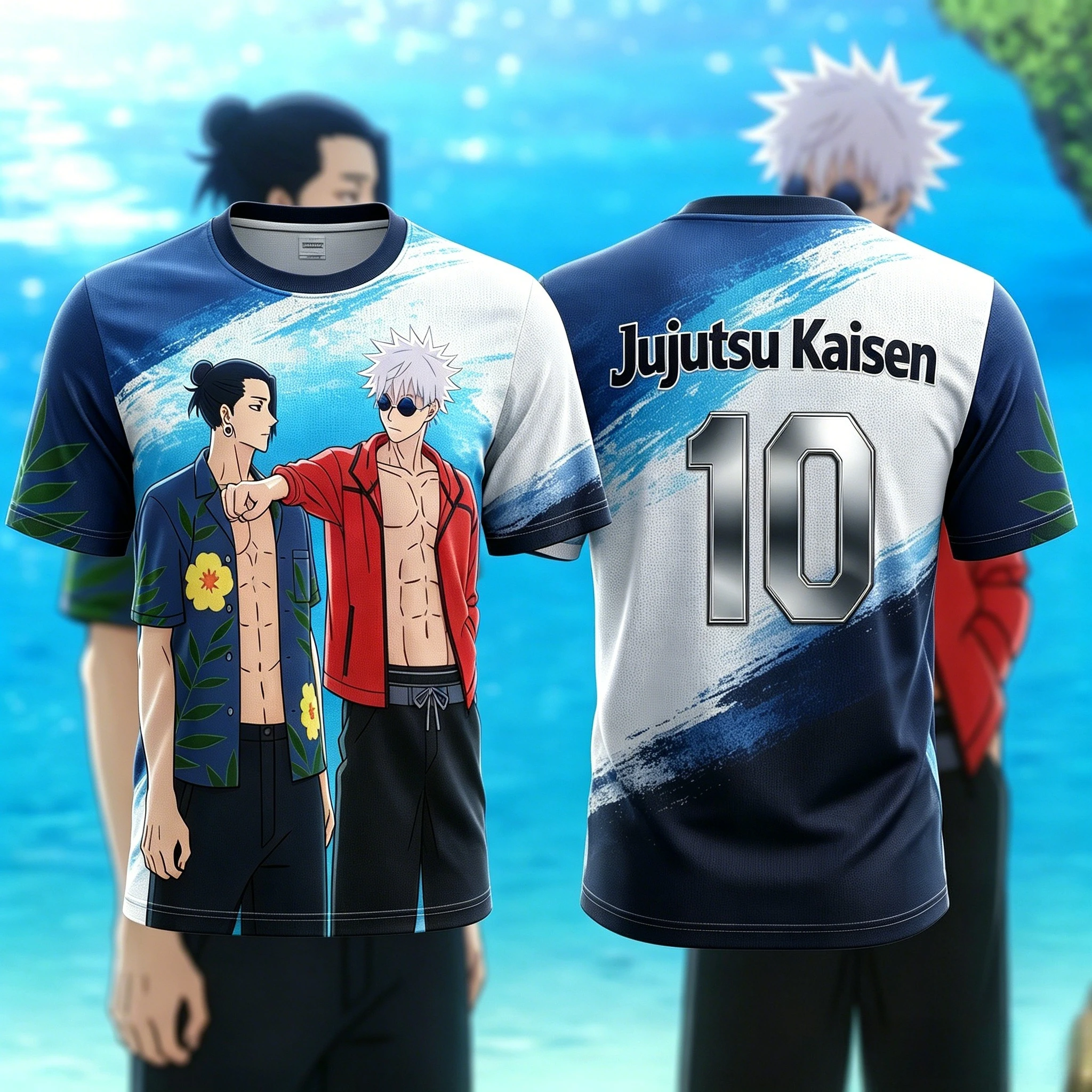 

2026 New JUJUTSU KAISEN NO.10 NO.7 Gojo/ Fushiguro Anime T-Shirt Adult Men's 3D Printed Special Football Jersey T-Shirt Kids Y2k