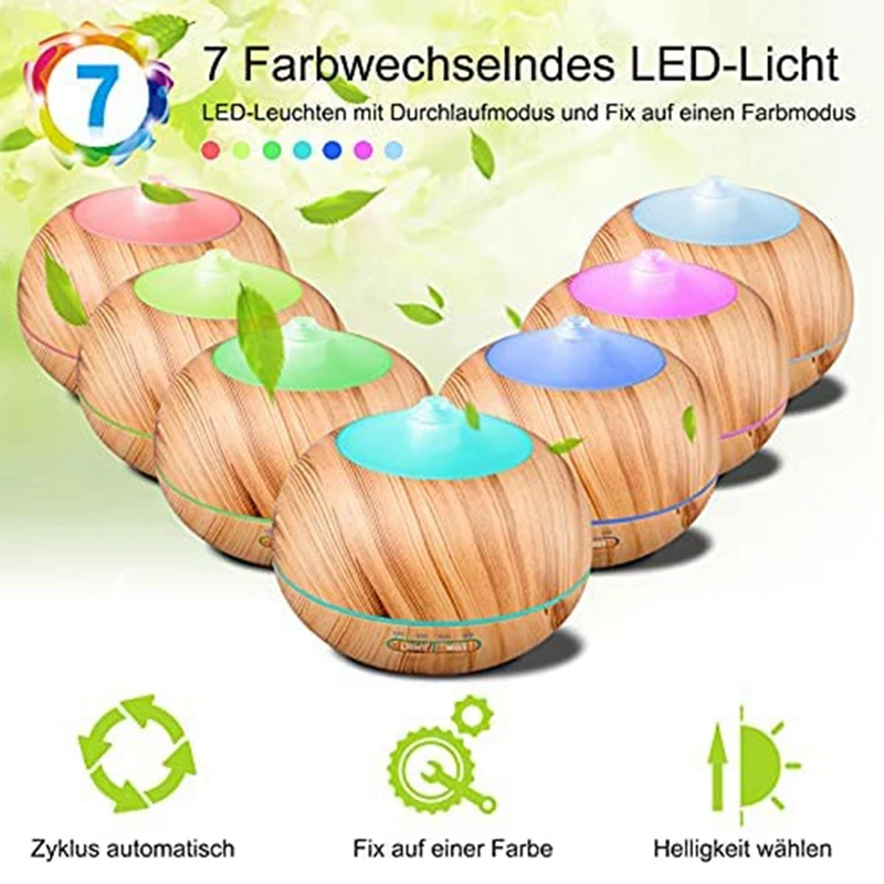 Ätherisches Öl Diffusor Aroma therapie Luftbe feuchter elektrische Diffusoren mit 7 Farben LED-Licht und 4 Timer für Home-US-Stecker