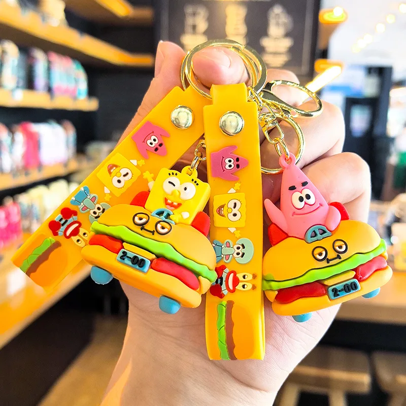 

Hamburger 2nd Generation SpongeBob SquarePants Patrick Star Keychain Doll Machine Cartoon Cute Children's Day Gift Cartoon Frind