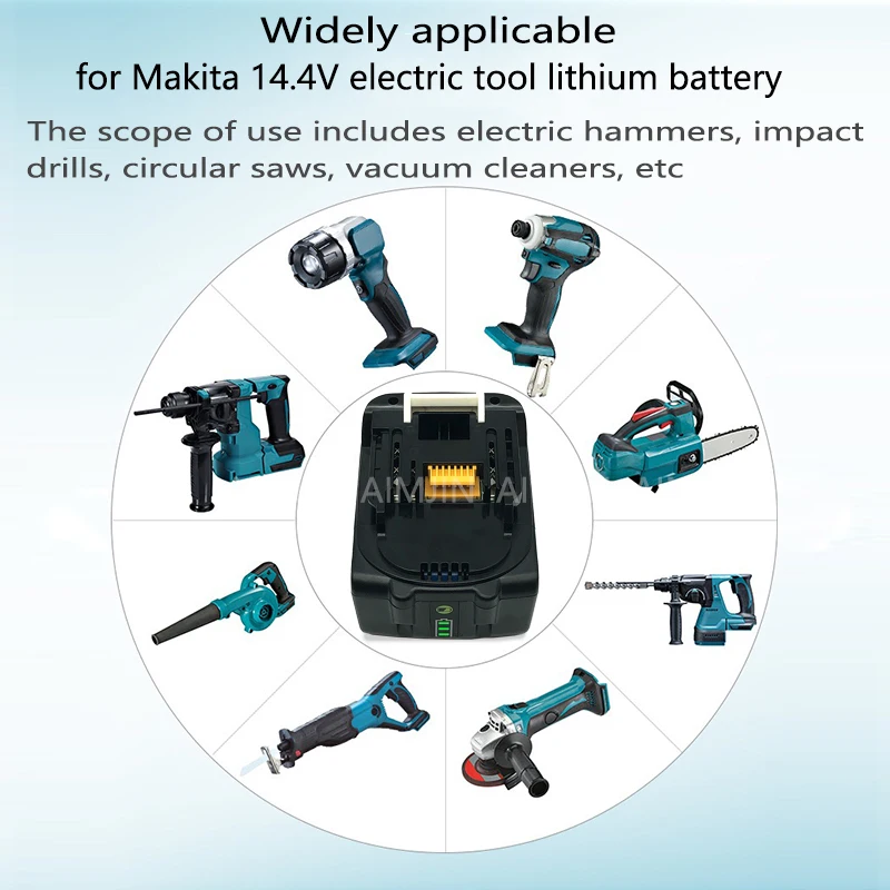 Аккумулятор для дрели Makita BL1430, 14,4 В, 3000 мАч, литий-ионный перезаряжаемый сменный аккумулятор LXT200, BL1415, 194558-0, 194559-8, 194066-1