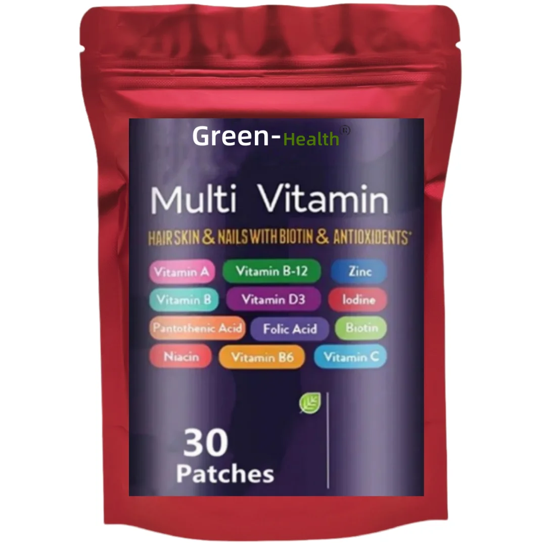 Parches multivitaminos: embalados con vitaminas y minerales, aumenta la energía, apoya el sistema inmunológico, ofrece beneficios antioxidantes.