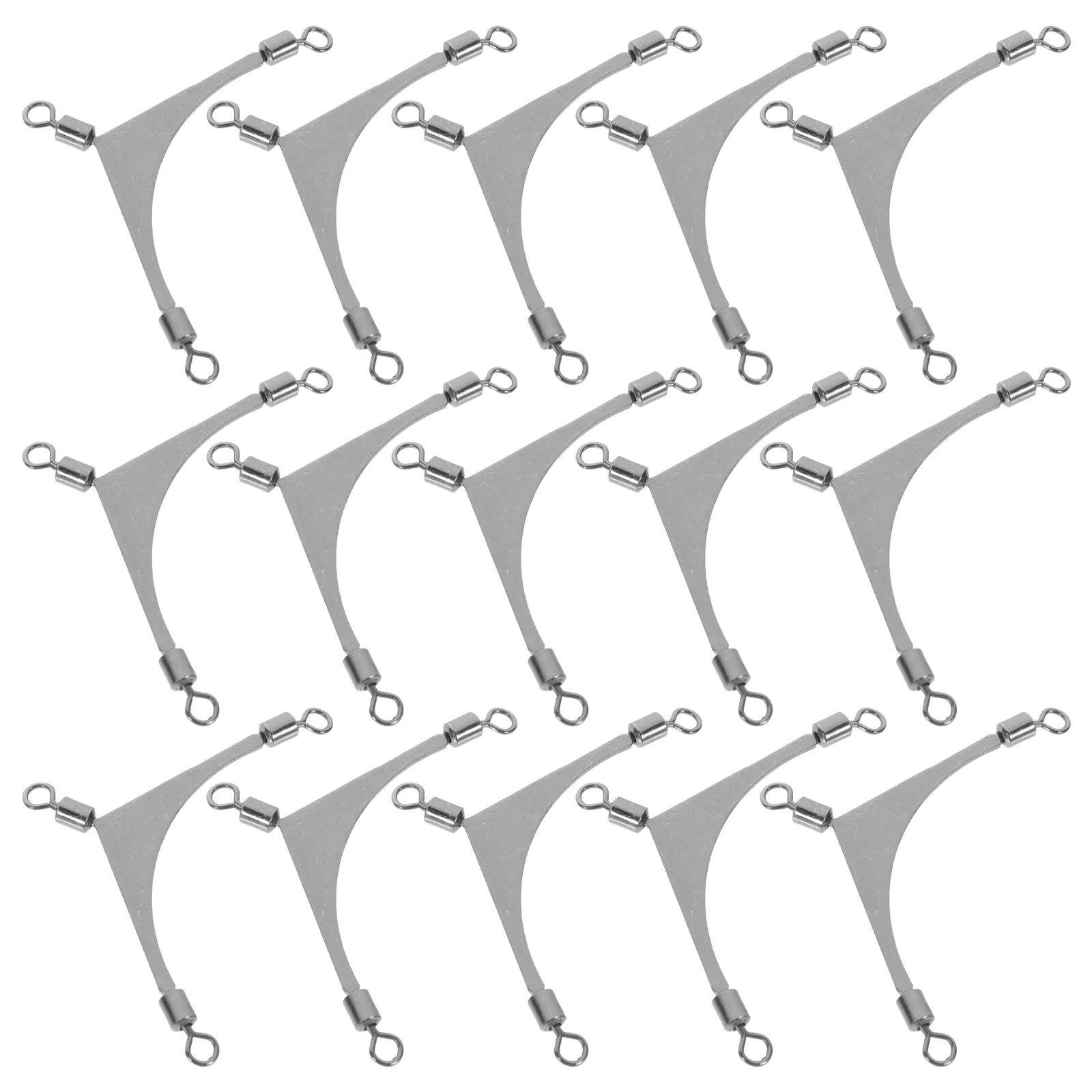 

15 Pcs Hook Sea Fishing Three-prong Swivel Swivels Connector for Saltwater Tackle