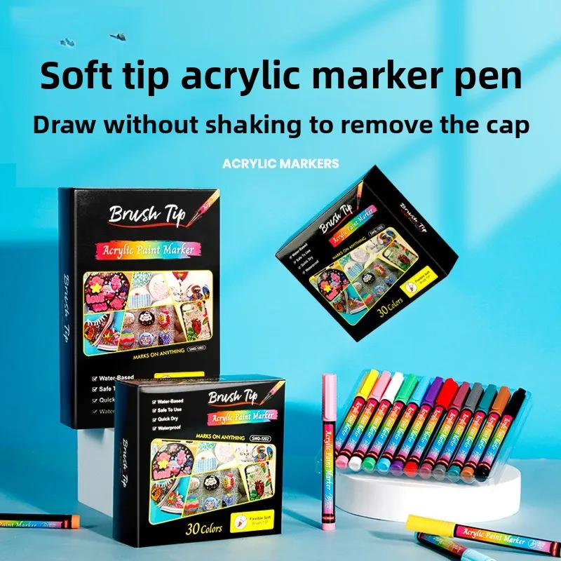 

12/24/30/36/48 color acrylic paint pen, wooden painting mark, stone rock painting, glass ceramic surface, watercolor hook pen