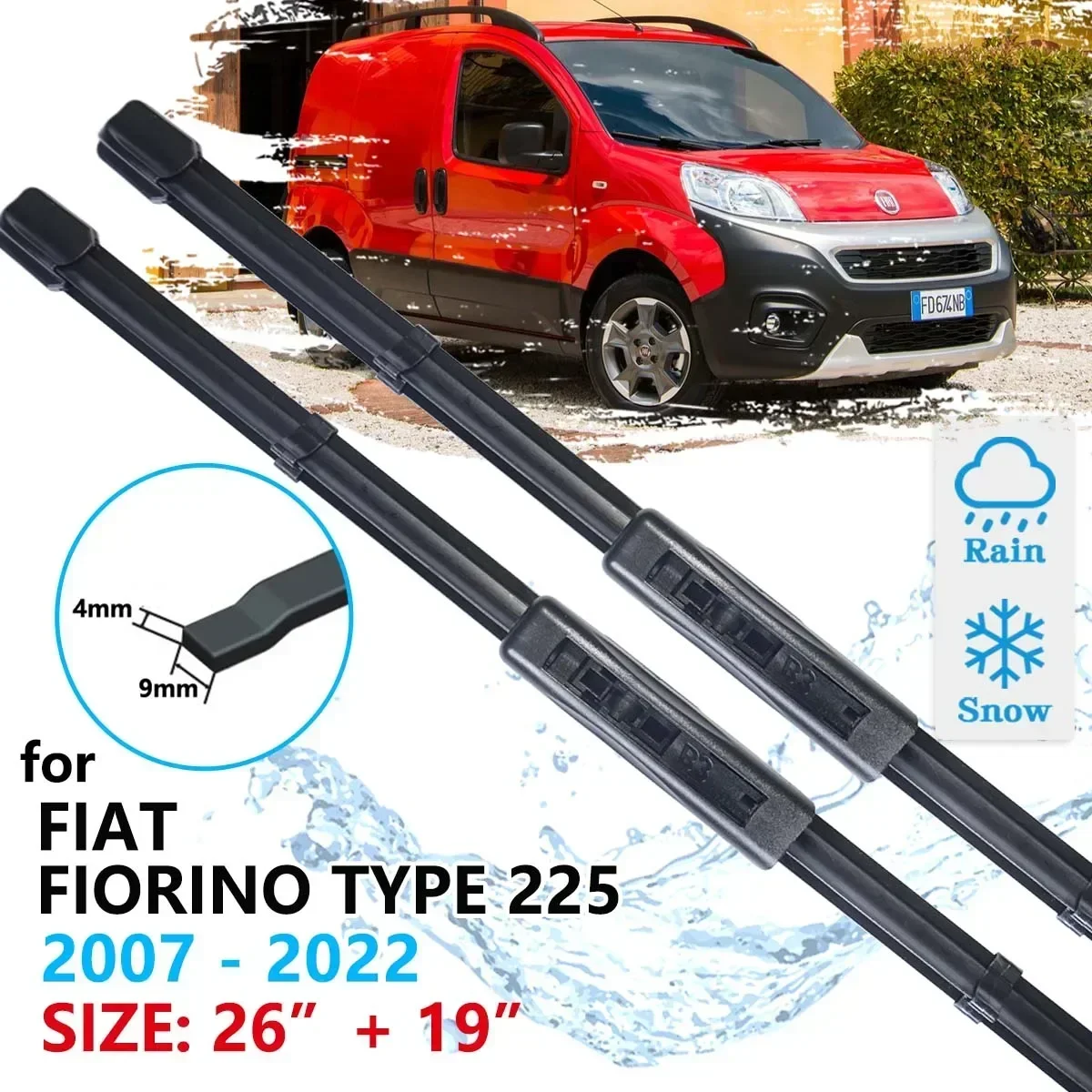 For FIAT Fiorino Type 225 2007~2022 Windscreen Windshield Accessories Window 2009 2011 2013 2015 2017 2019 Car Front Wiper Blade