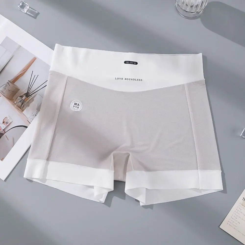 女性のランジェリー薄いアイスシルクパンティー綿股シンプルな女性のブリーフパンツ下着シームレス安全ショートパンツギフト