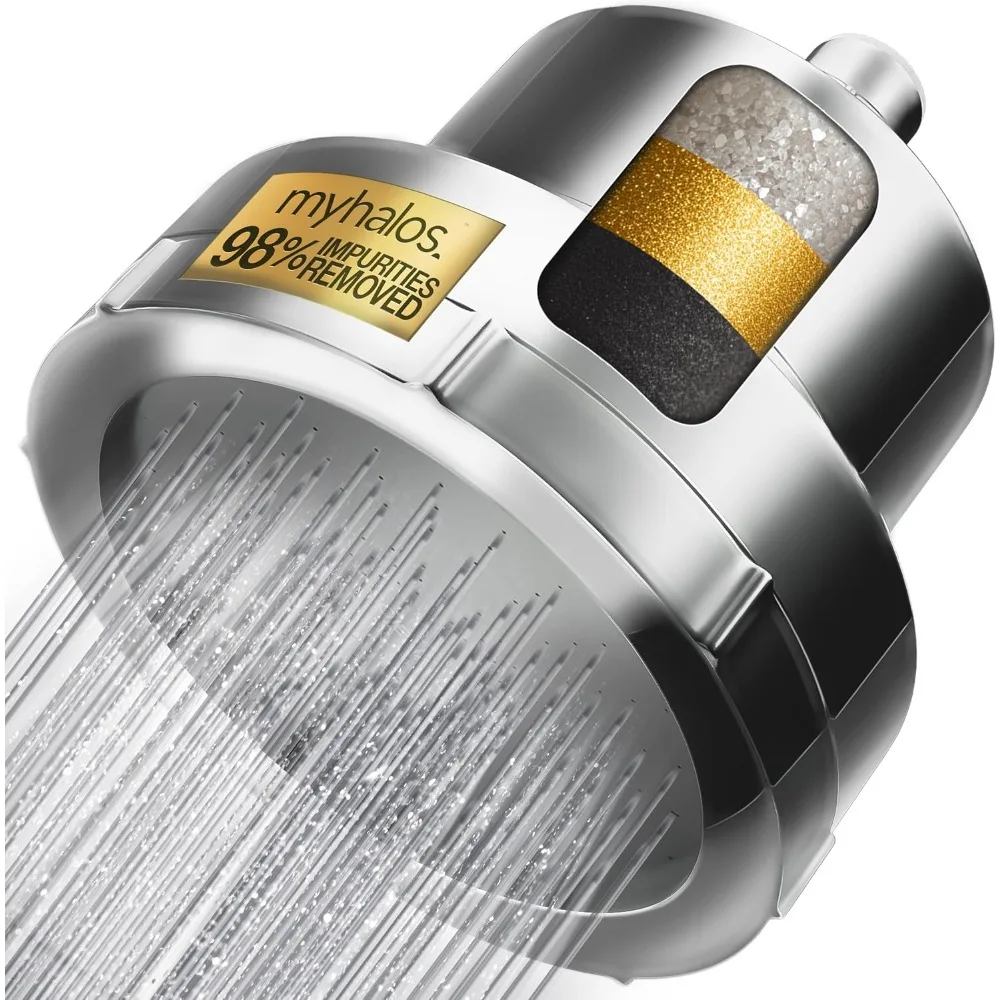 

Filtered Shower Head for Hard Water Filter - High Pressure, Removes Chlorine - Shower Head Filter for Hard Water Soften