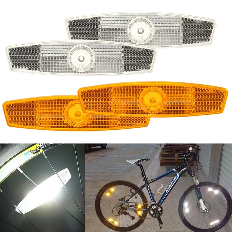 Bike Wheel Reflector Safety Spoke Reflective Mount Vintage Clip Warning Dropship