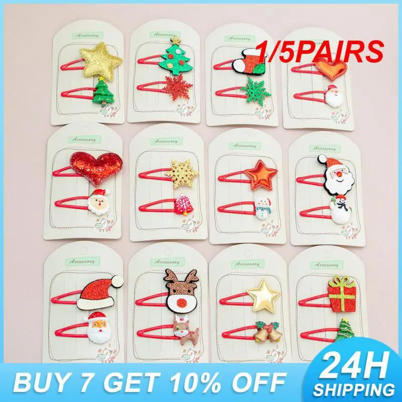 1/5PAIRS Durable Hair Accessories Cute Design Unique Christmas Hair Accessories Cute Tiara Best Seller Lovely