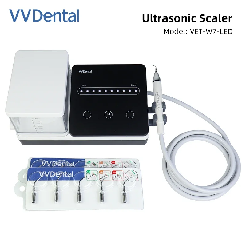 

Dental Ultrasonic Scaler with 10Pc Tips, Cavitron LED Handpiece, 600ml Automatic Water Supply for Oral Washing Cleaning Supplies