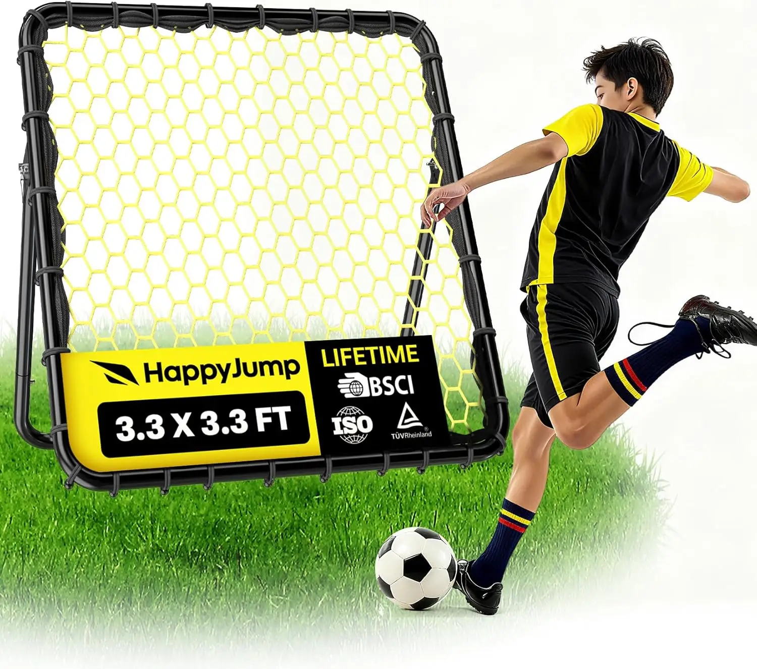 

Portable Soccer Rebounder Net for Kids Training Practice with Adjustable Angle