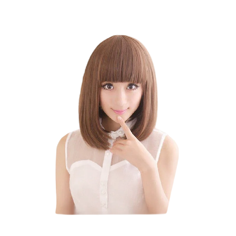 

Синтетический парик Fei-Show для женщин, короткий волнистый, термостойкий, для Хэллоуина, костюмированных вечеринок, карнавала, студенческих мероприятий, стрижка боб