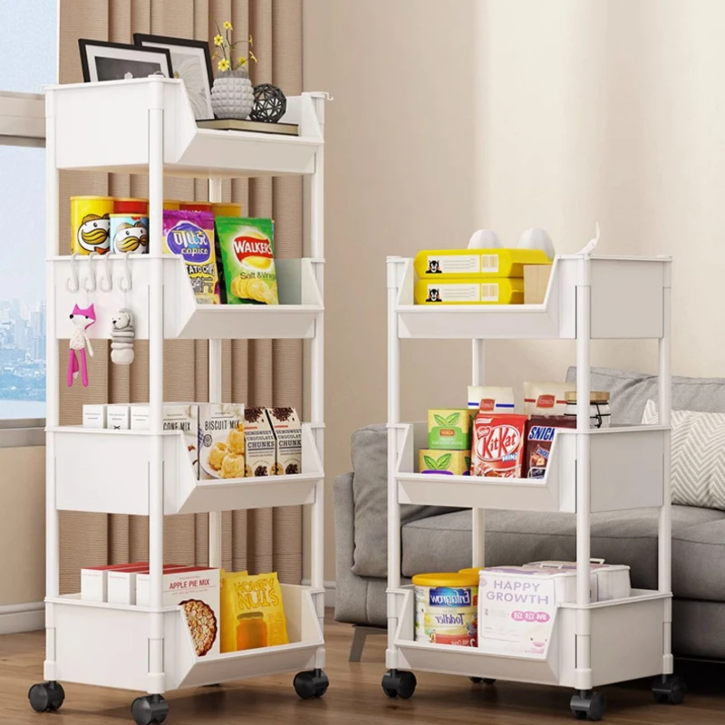 Snack Trolleys for Home and Office, Durable Bookshelf Storage, Multilevel Desk Organizer, Practical Design