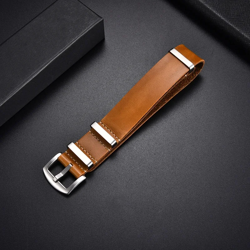 NONE Echtes Leder Uhrenarmband 18mm 20mm 22mm 24mm Armbanduhr Band Uhrenarmbänder Uhr Einstellung Ersatz Zubehör 3