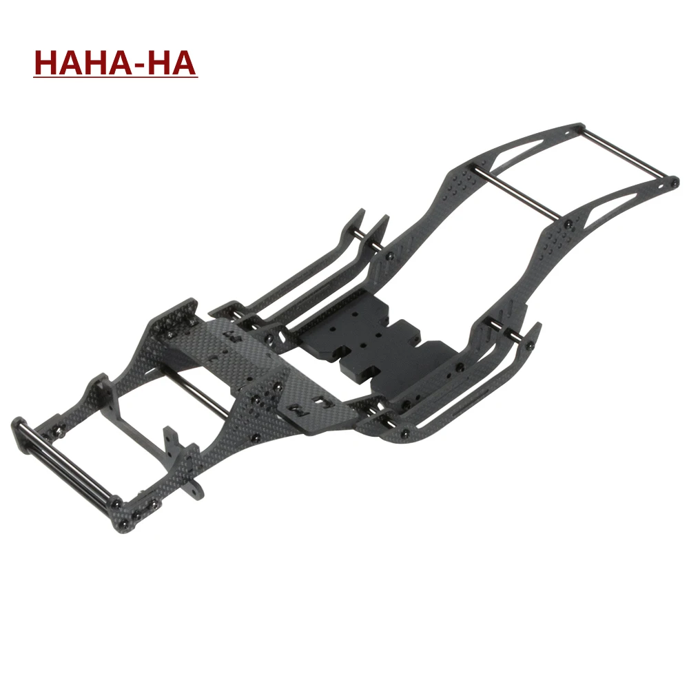 Carbon Fiber LCG Crawler Chassis Cheater Rigs Builders Kit with Bull Bars POM Skid Plate SOA Mount for SCX10 II Element Enduro