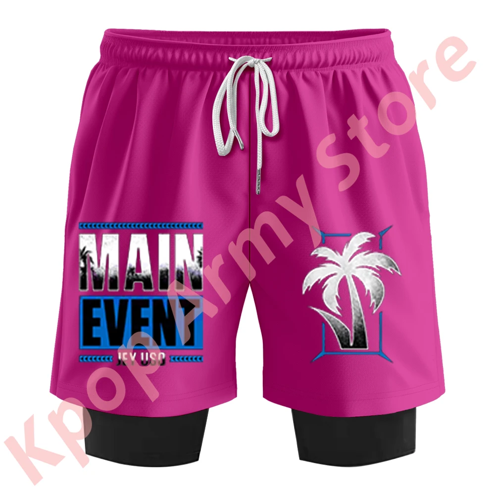 Jey Uso Main Event Merch Print Fake Two Shorts Cosplay Women Men Fashion Casual Streetwear