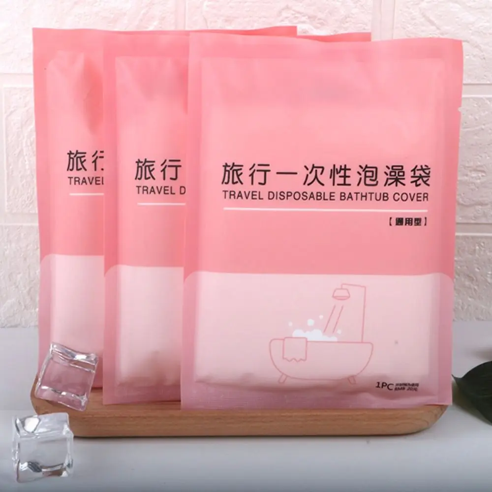 10pcs Portable Disposable Bathtub Cover Large Size Waterproof Bathtub Liner Bag Individual Pack Plastic Bag Travel
