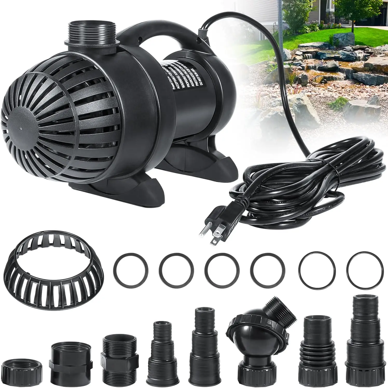 

91018 3000 GPH Submersible Water Pump for Pond Waterfall Fountain Hydroponics AquariumFilter System Fish Tank