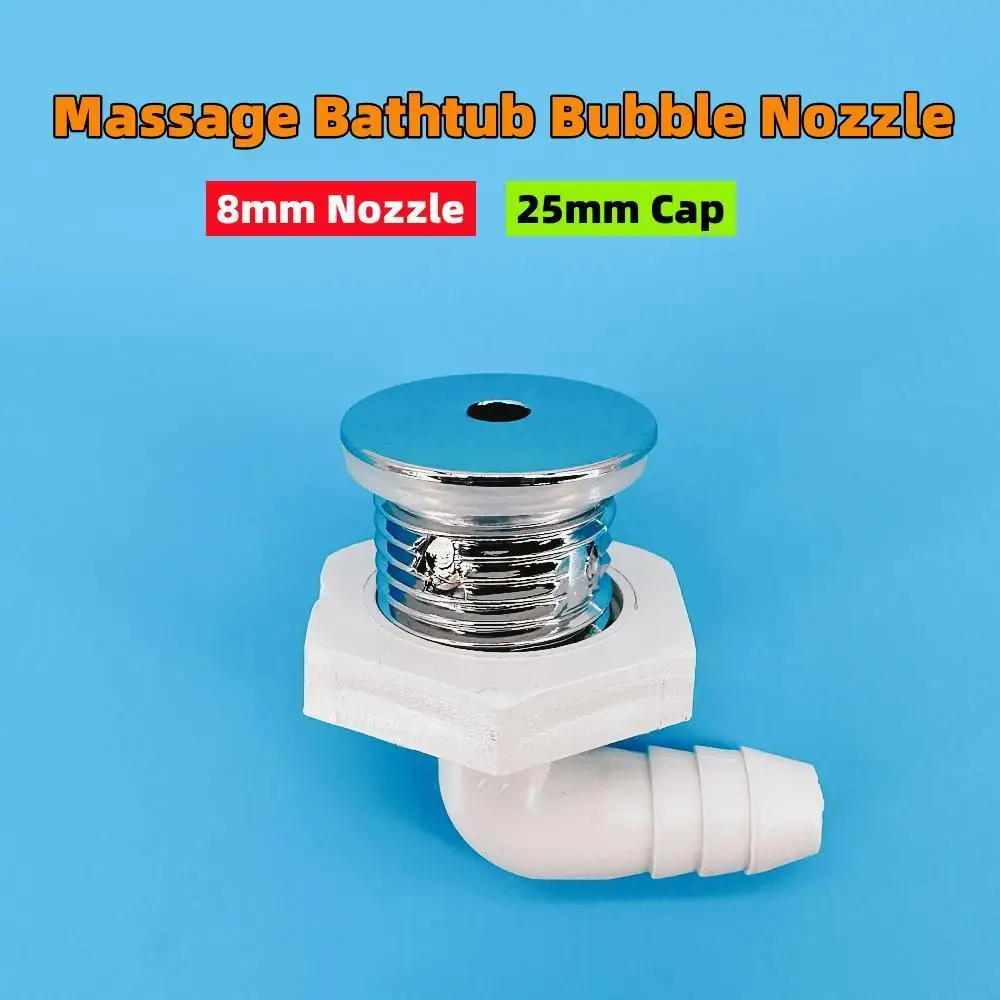 

Φ8mm Nozzle 25mm Cover Curved Bathtub Bubble Nozzle Chromed Cap PVC Base Hot Tub Air Jet Massage Bathtub Jet Nozzle