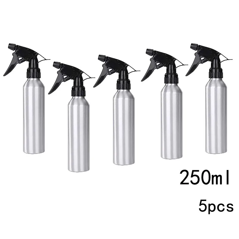 

250ml Aluminum Atomizer Bottle with Trigger Nozzle Sprayer Top 8.5OZ for Hairdressing Green Soap Flowers Perfume 5pcs