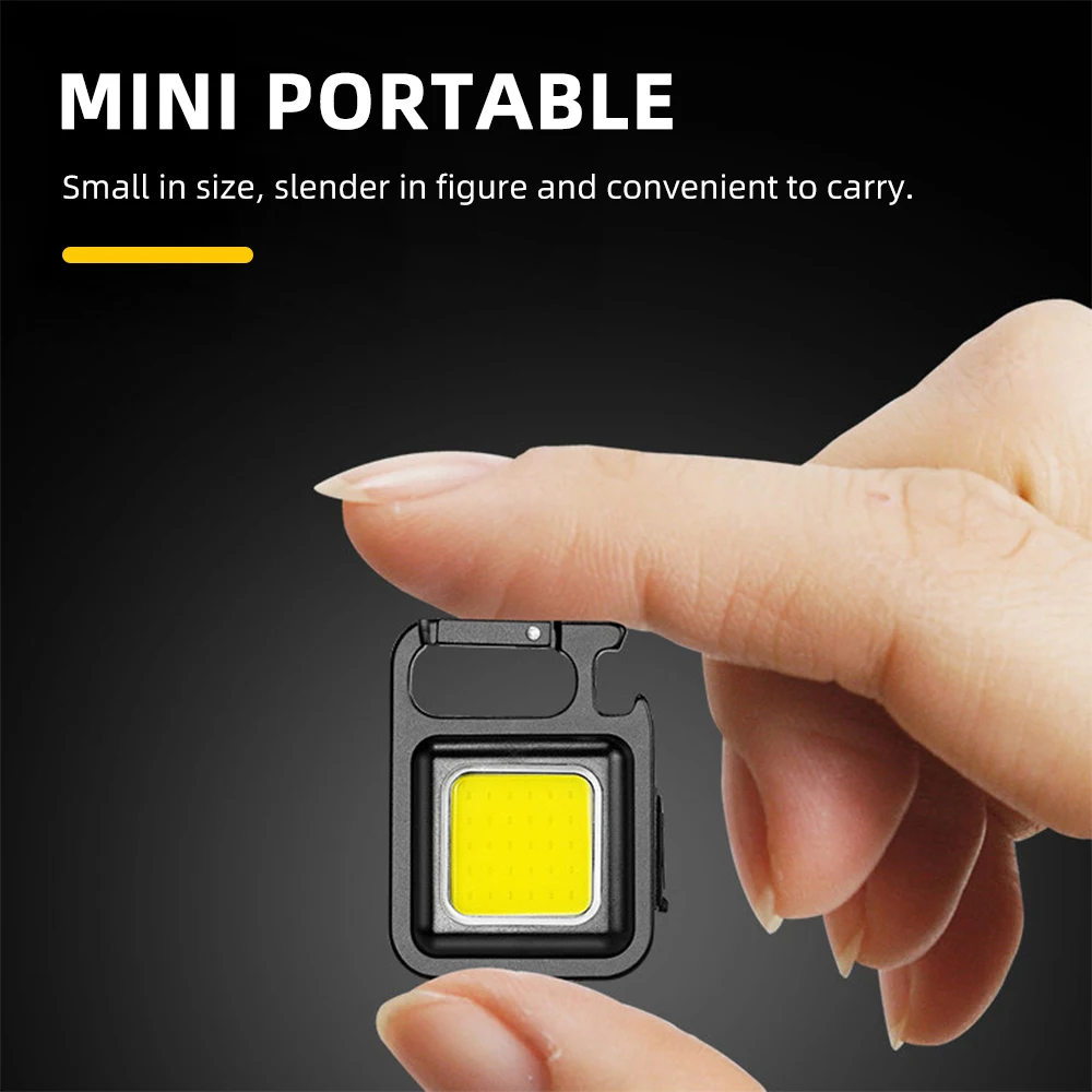 BOOIU Mini LED Flashlight Keychain Multifunctional Aluminium Alloy Portable COB Lamps USB Charging Outdoor Camping Work Lights