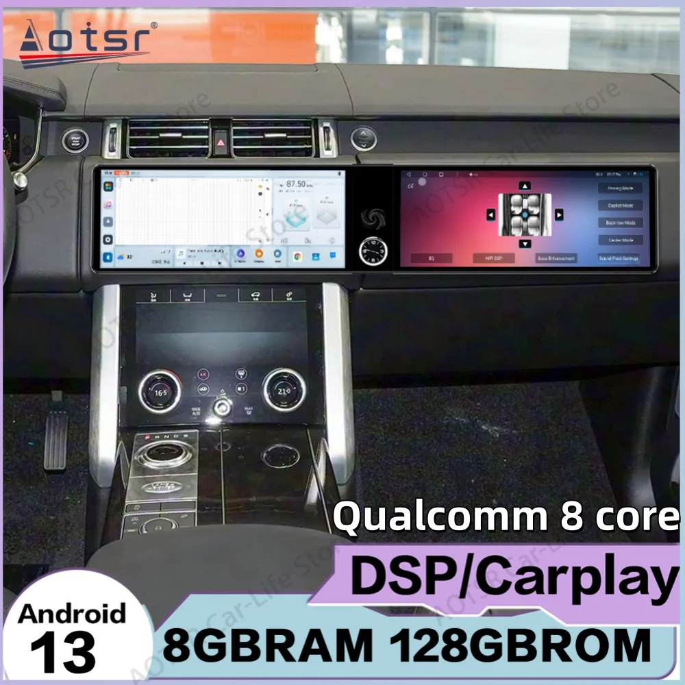 

12,3 двойной экран для Land Rover Range Rover Executive Edition 2018 ~ 2022 Android 13 автомобильный радиоприемник мультимедийная GPS-навигация головка Uni