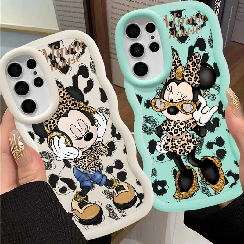 Disney Mickey Minnie Phone Case for Samsung Galaxy  S21 S22 S23 FE S24 Ultra A22 A23 A24 A25 A32 A33 A53 A52 A54 Waves Shell