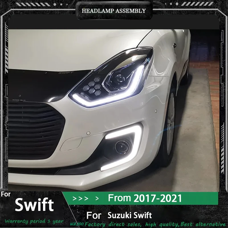 

2 шт. автомобильные светодиодные фары для Suzuki Swift 2018 2019 2020 2021 модифицированные передние светодиодные DRL Янтарные указатели поворота автоаксессуары