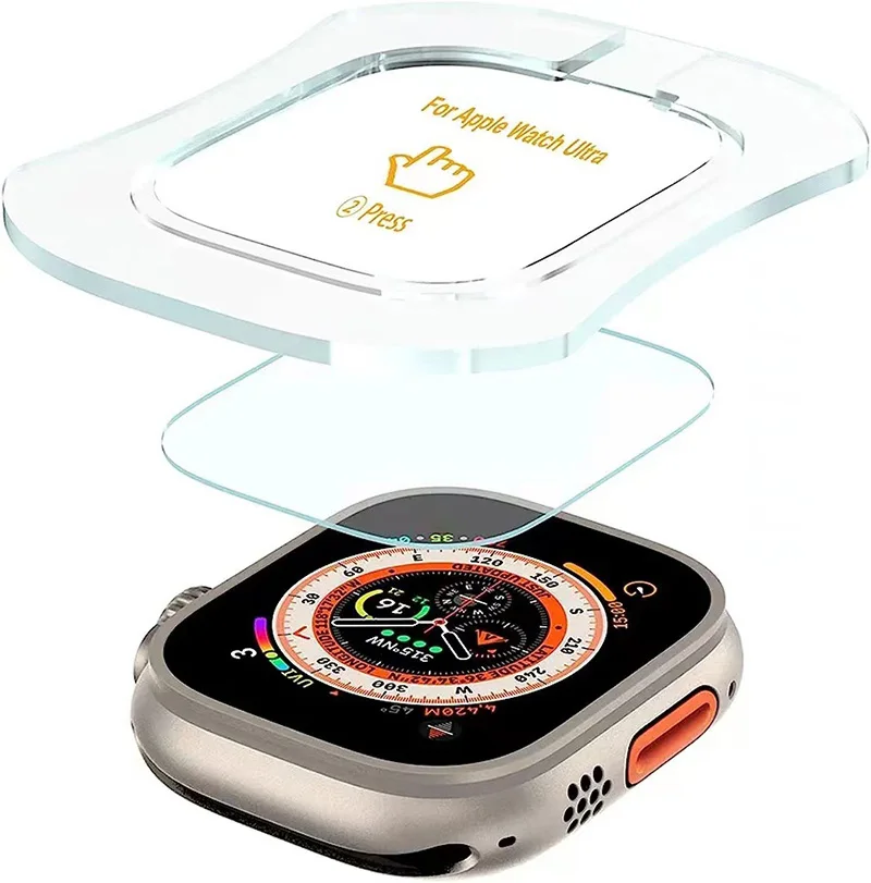 Pellicola in vetro temperato per Apple Watch Ultra 49mm con Stick automatico strumento di protezione dello schermo HD per accessori iWatch Ultra 49mm