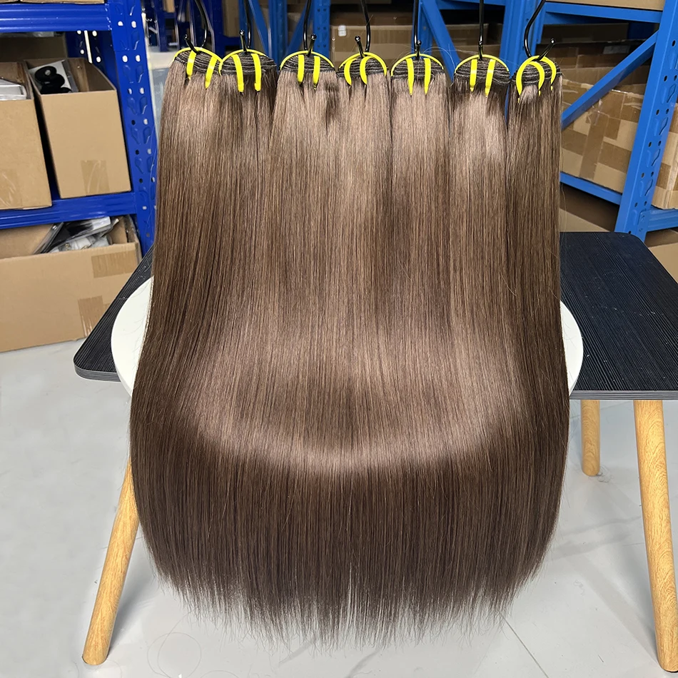 Straight #2 Color Human Hair Bundles Double Weft Vietnamese Virgin Hair Extensions Weave 16-30 Inches 100 Grams For Black Women view 6