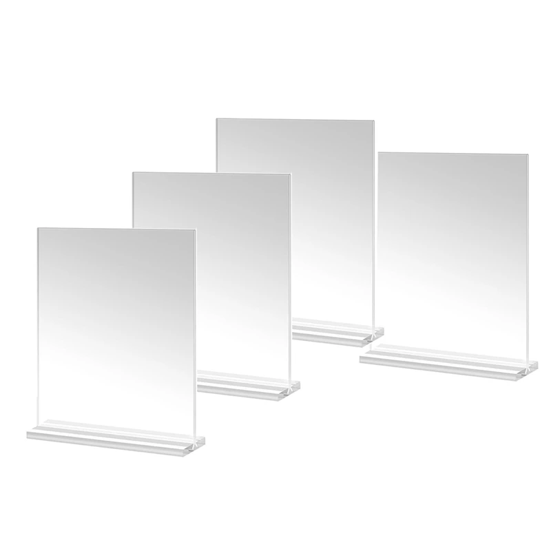 

Acrylic Picture Frame 4X6 Inches, 4 Pack Plastic Picture Frames Holder Standing,Double Sided Picture Desktop Display