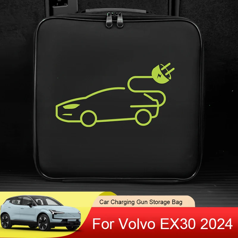 

EV Car Portable Charging Cable Storage Carry Bag Waterproof Retardant Trunk Storage Box Accessory For Volvo EX30 EM90 2024 2025