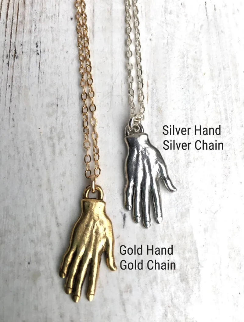 Europe and America Silver Color Stereoscopic Palm Necklace UNISEX Punk Hip Hop Happy Party Jewelry Necklace