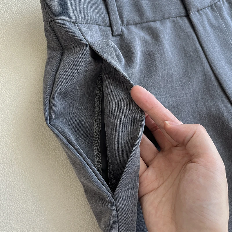 بنطلون رسمي بخصر مرتفع وساق مستقيمة، سروال كاجوال للنساء، موضة الخريف، نمط عملي أنيق، بنطلون متعدد الاستخدامات يمنح مظهراً نح... #1