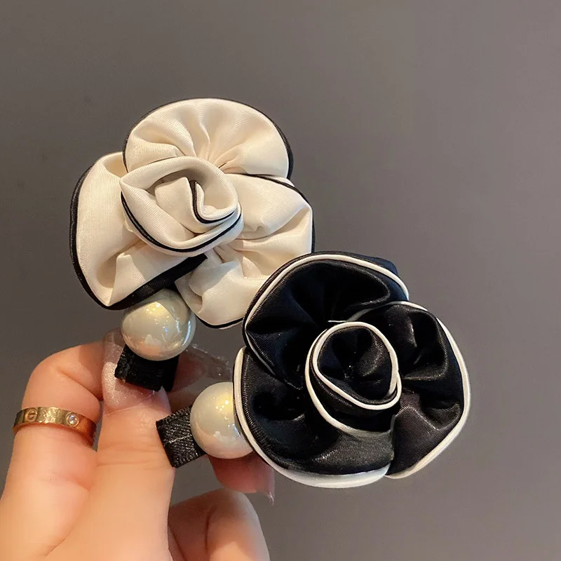 

Elegant Fabric Flower Hair Clips for Girls French Pearl Hairpins Luxulry Jewelry Duckbill Clip Barrette Korean Hair Accessories