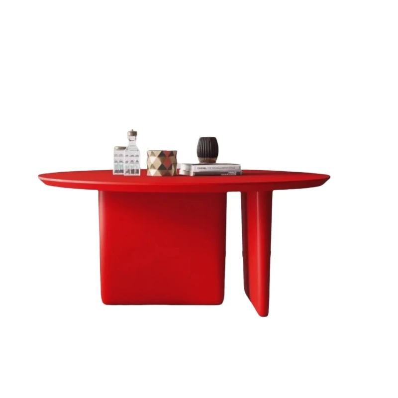 

Painted round dining table, simple modern rectangular desk, household desk, solid wood negotiation table, coffee table