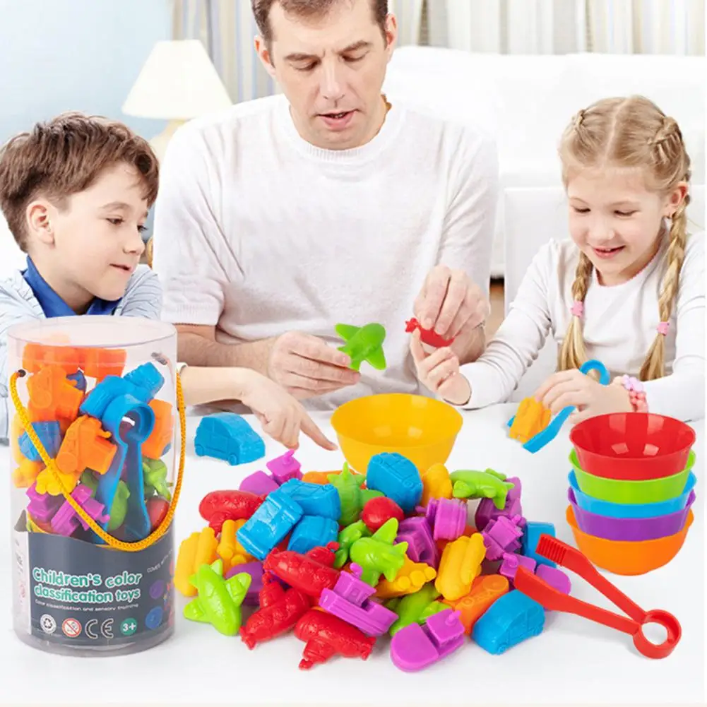 キッズカラーソートボウル 教育用カラーソートボウルおもちゃセット 子供用 就学前学習ゲーム カラーカウントマッチング付き