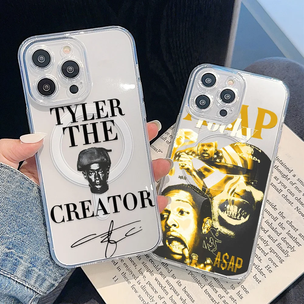 Singer A-Asap R-Rocky Magnetic Phone Case for Samsung Galaxy S25 S24 S23 S22 S21 S20 FE Edge Plus Ultra 5G Soft Clear TPU Cover