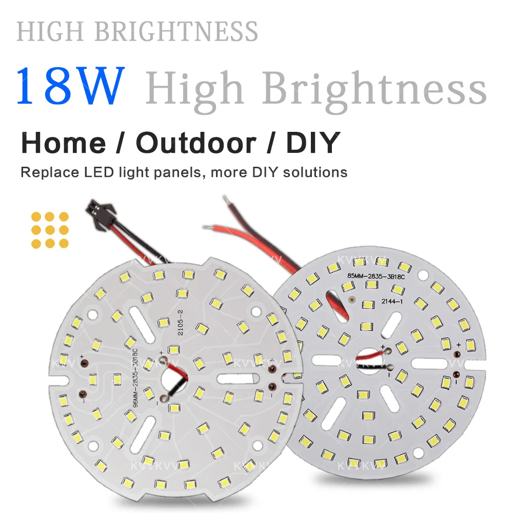 LED 18W PCB Light Board SMD2835 LED Chip Aluminum Lamp Plate 85mm 96mm For DIY Home Light Source Bulb Lamp Spotlight Ceiling Hom