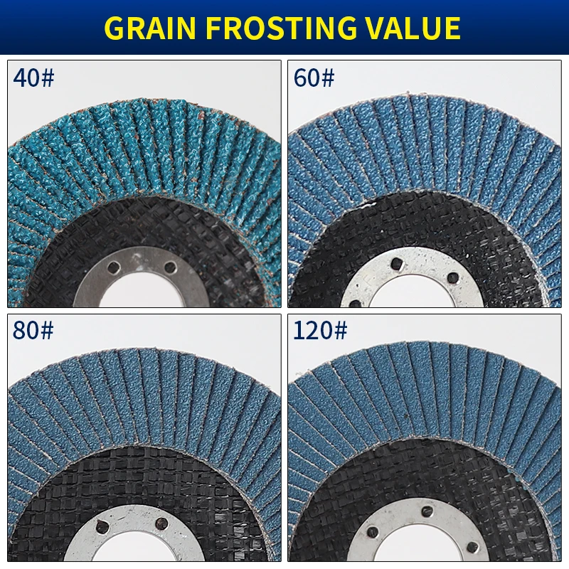 Sanding Discs 115mm/4.5 Flap Discs Professional Zirconia Polished Disc 40/60/80/120 Grit Angle Grinder Grinding Wheels Blades