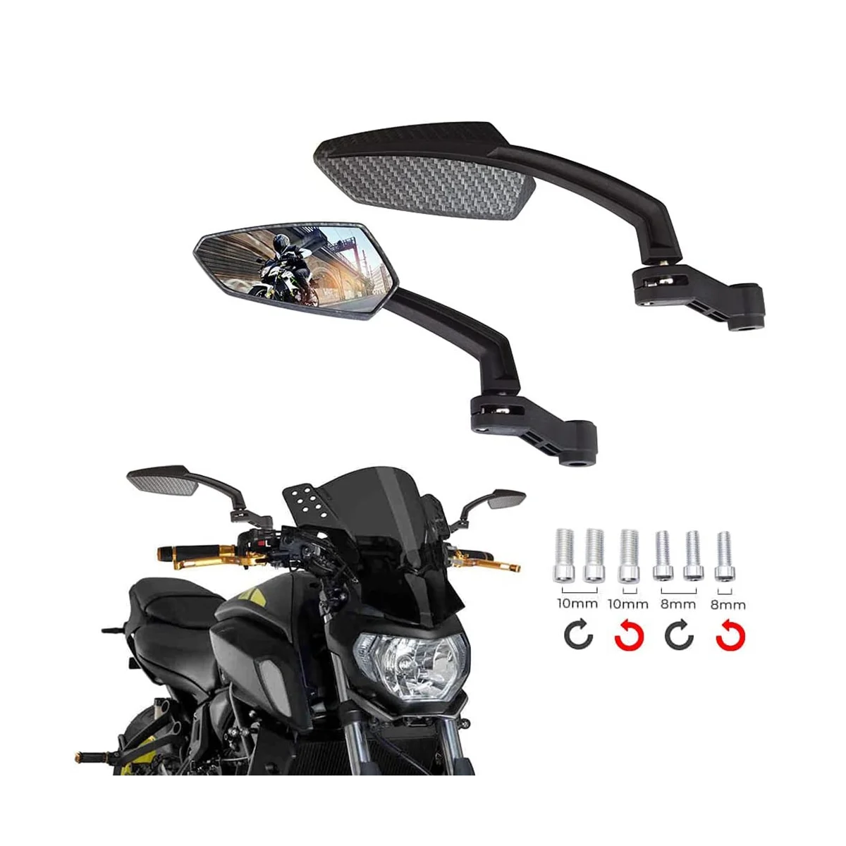 

Motorbike Mirrors Universal Handlebar Side Mirrors Reversing Mirrors Motorbike Supplies